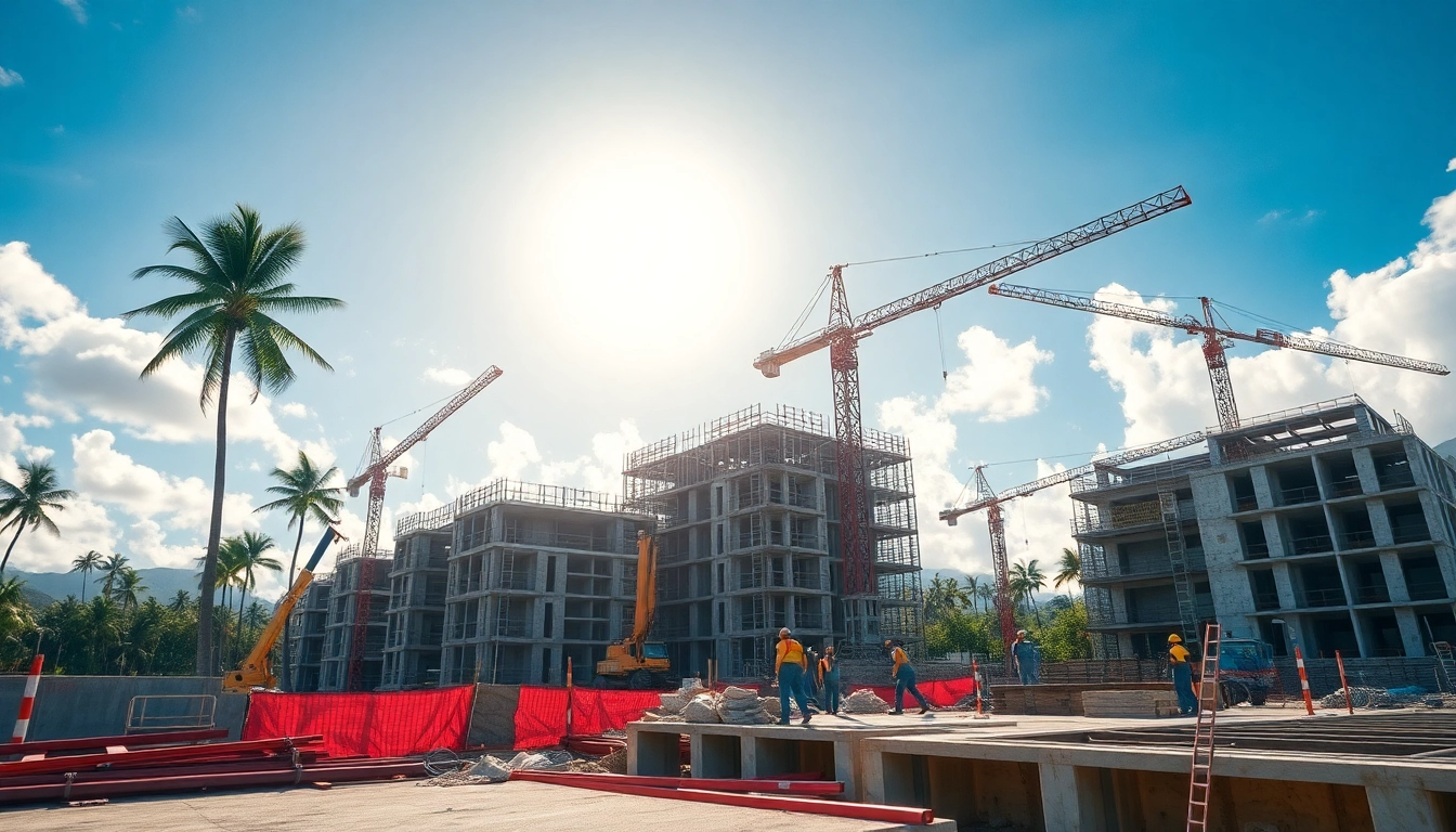 Latest hawaii construction news highlighting active construction site with workers and equipment.