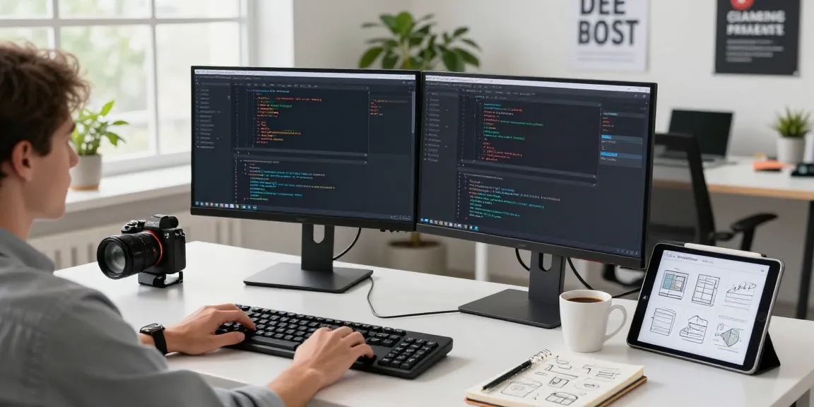 Engaging tech workspace scene showcasing coding and collaborative work at 纸飞机官网, demonstrating productivity and innovation in a modern office.