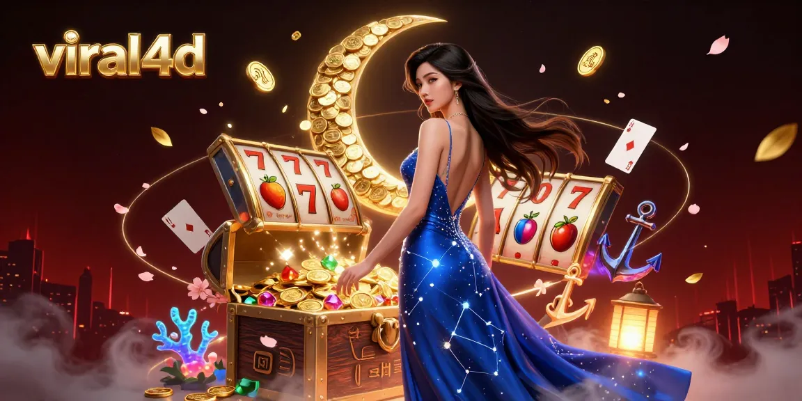 Spin the reels with viral4d amidst a vibrant 3D digital casino scene, showcasing luxury and excitement.