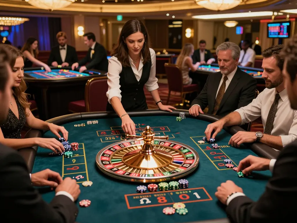 Players enjoying exhilarating roulette action at LV88 casino, showcasing vibrant gaming atmosphere.