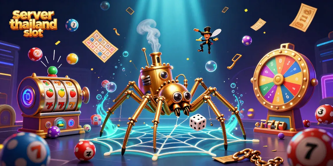 Engage with server thailand slot in a vibrant 3D illustration of a steampunk spider and whimsical characters.