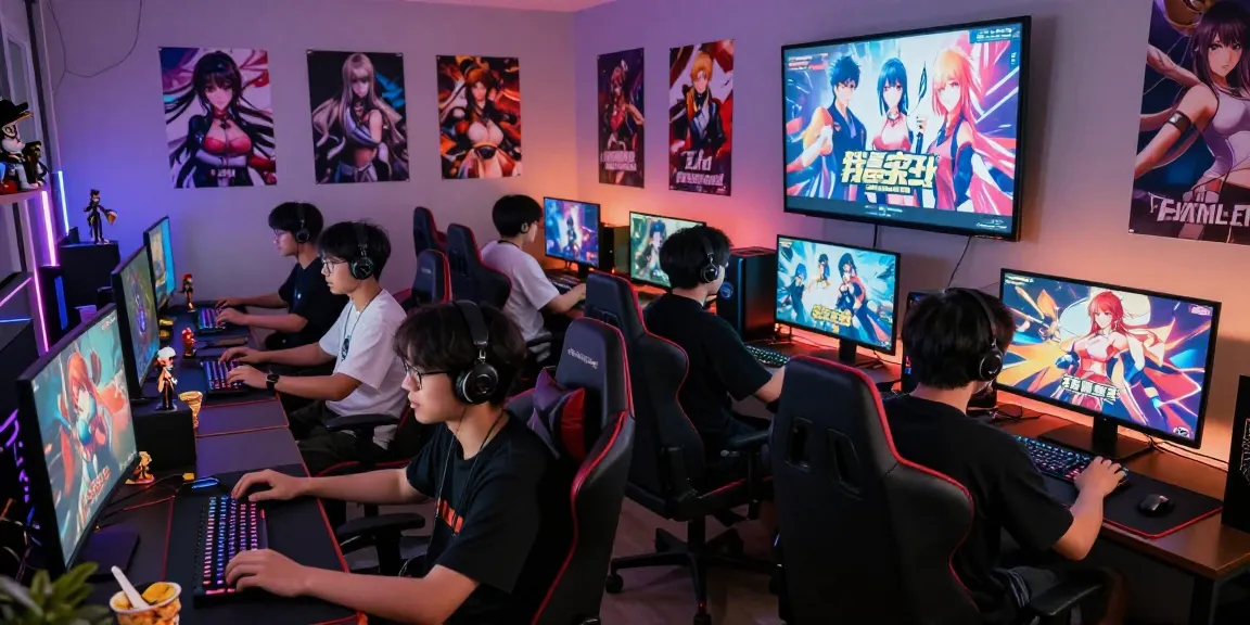 Engaged gamers playing diverse hentai games online in a vibrant community setting, showcasing modern gaming culture.