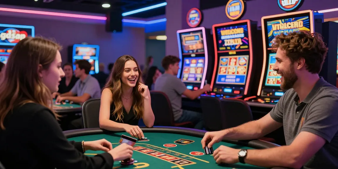Exciting gaming scene with players using credit cards at an online casino, showcasing the vibrant atmosphere of gdsap.org.uk.
