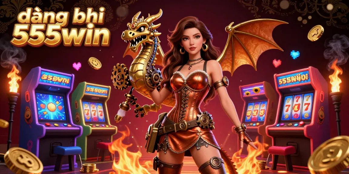 Experience the excitement of đăng ký 555win with vibrant casino-themed 3D illustrations featuring dynamic characters and gaming elements.