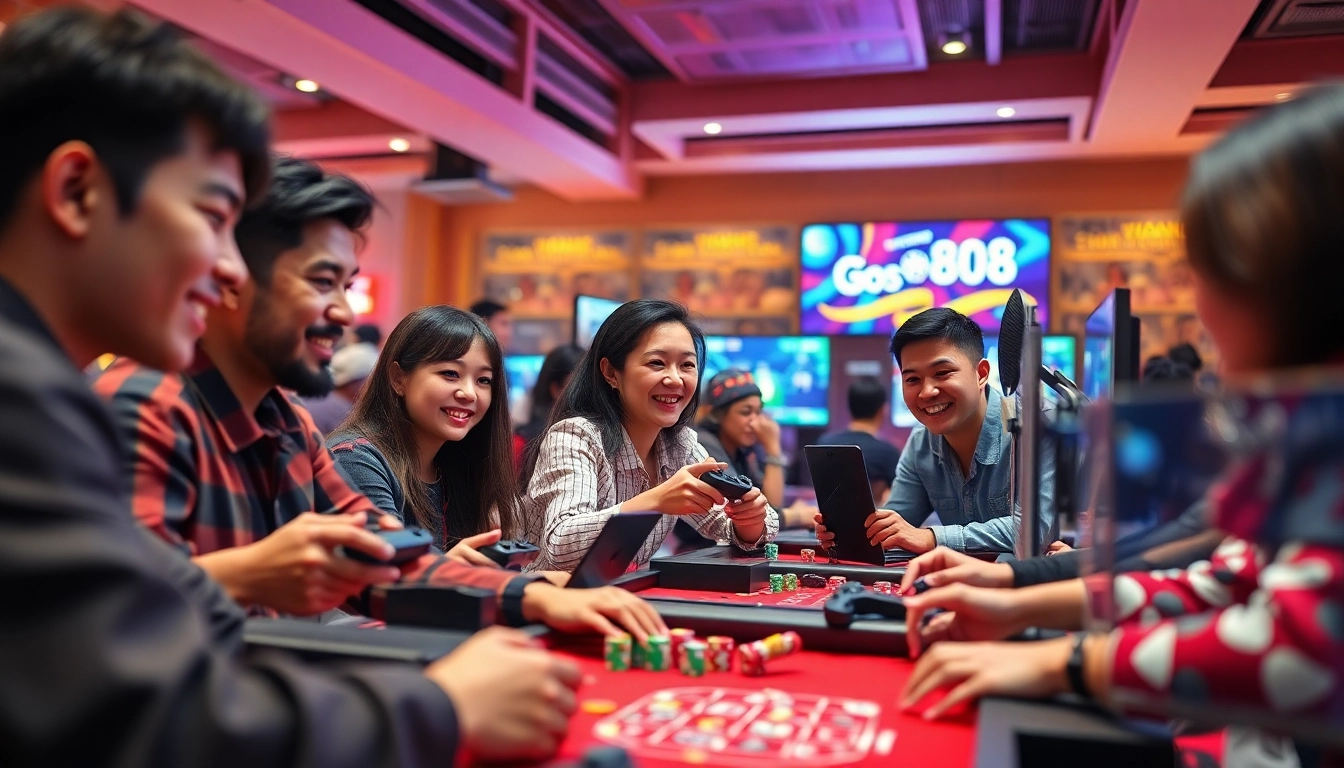 Engaging online gaming experience with players enjoying go88 games in a vibrant setting.