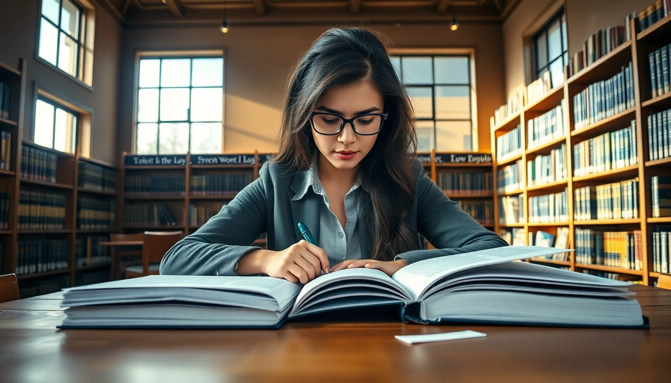 Hire someone to take LSAT for you in a cozy library with focused student studying.
