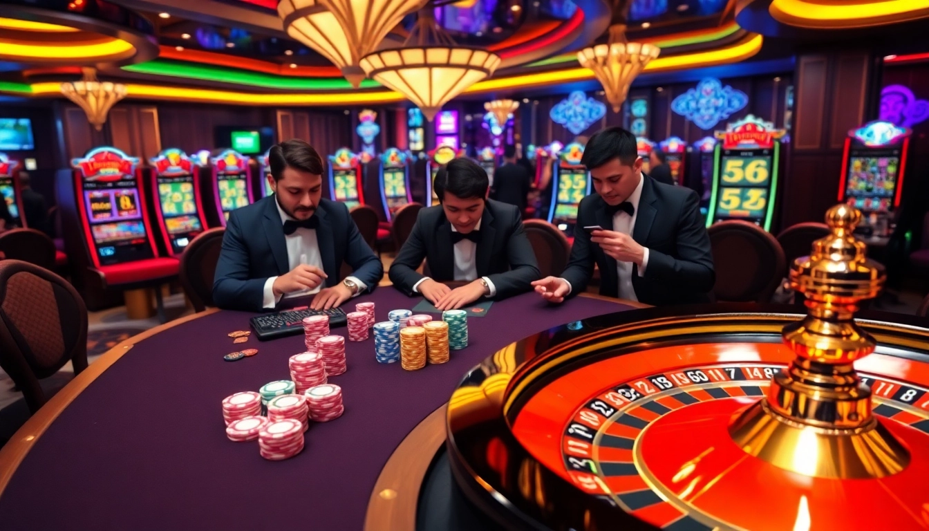 Exciting gaming scene at https://tr88vip.co.com/ featuring vibrant casino elements.