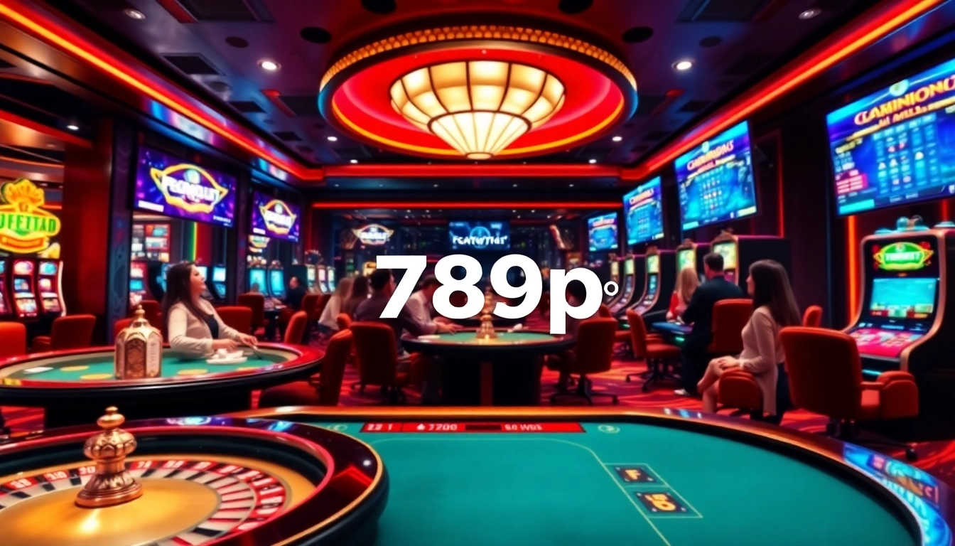 Excited players enjoying various games at 789p's online casino, highlighting vibrant tables and interfaces.