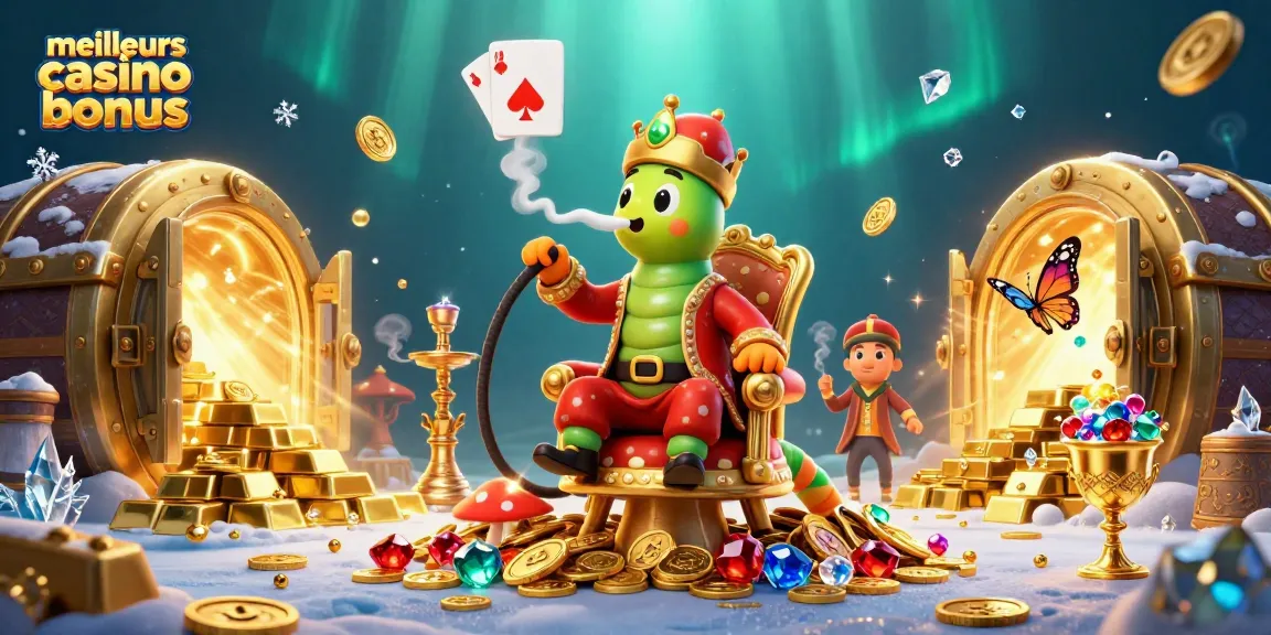 Explorez les meilleurs bonus de casino avec une illustration dynamique de personnages cartoon au sein d'un coffre au trésor.