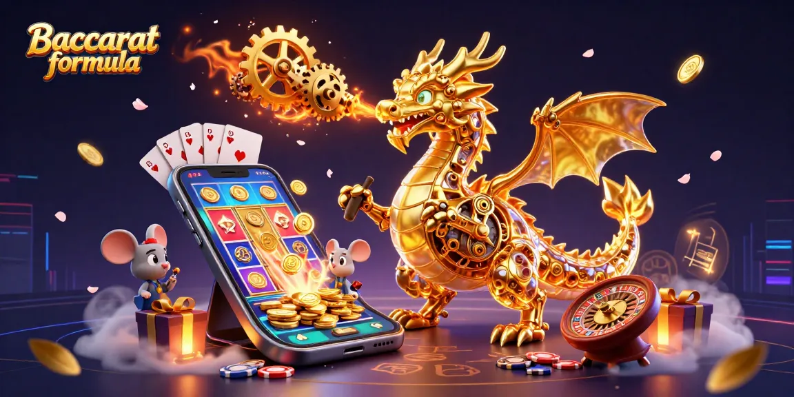 Experience the Baccarat formula with a golden dragon and immersive 3D gaming elements.