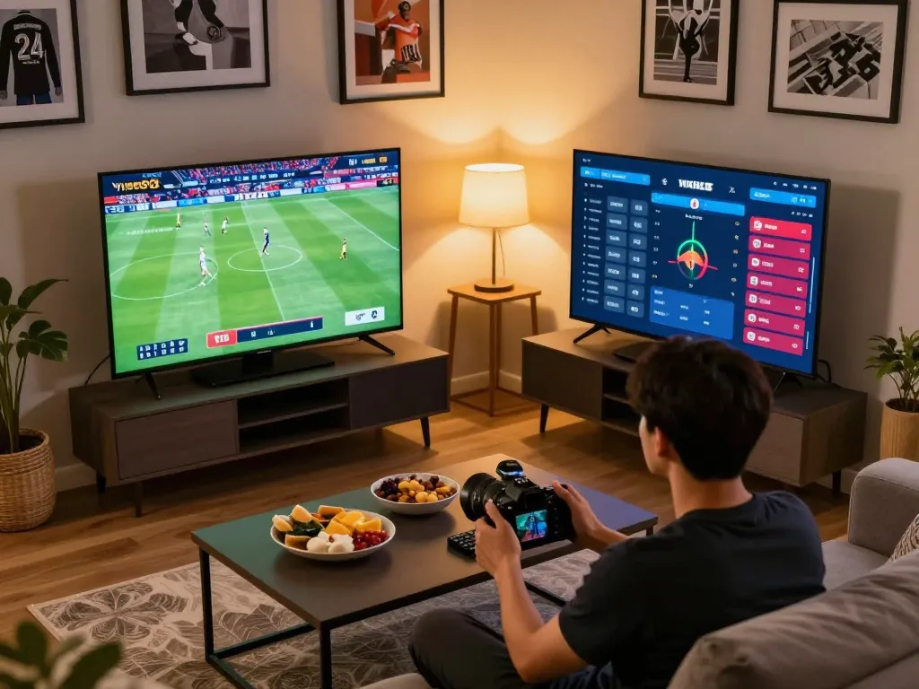 Engaging betting scene from vin88 blog, featuring a person placing bets while watching live sports.