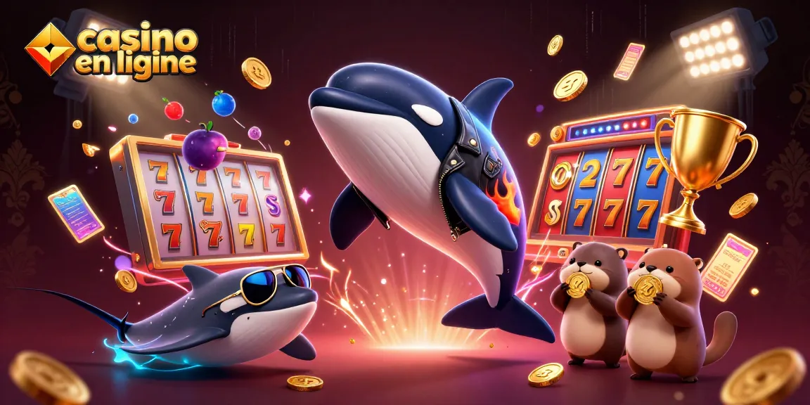Gagnez des pièces d'or dans un casino en ligne avec des otaries, une orque et un raie.