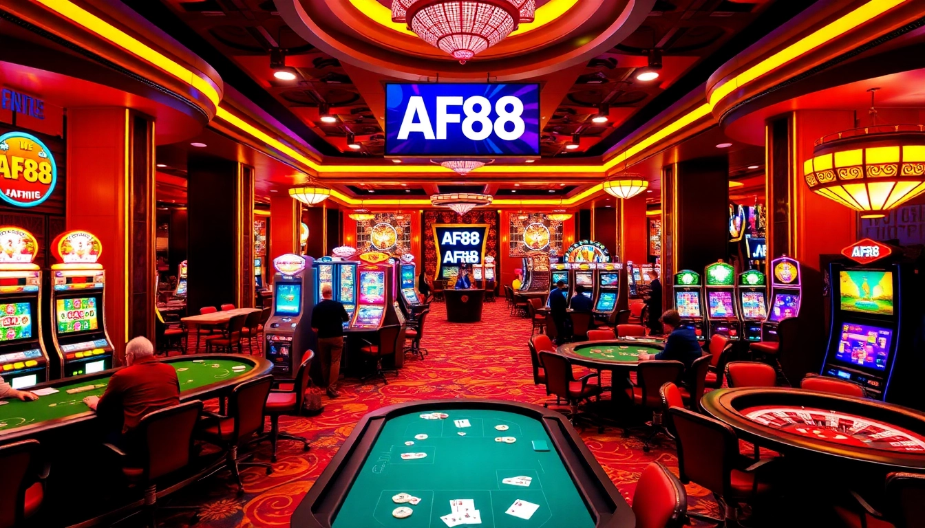 Engaged players at AF88 Casino experiencing high-stakes gaming excitement.