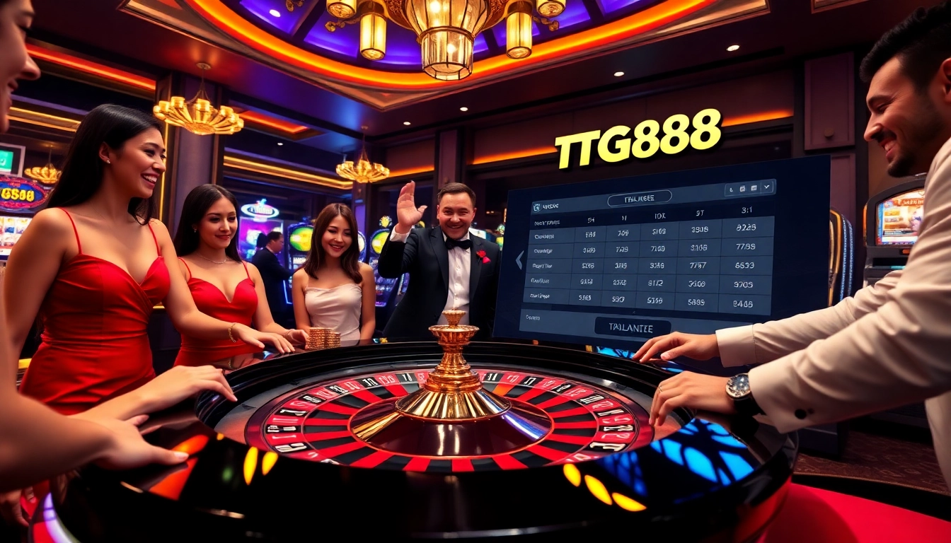 Experience the thrill of high-stakes gaming with TG88 at a luxurious casino table.