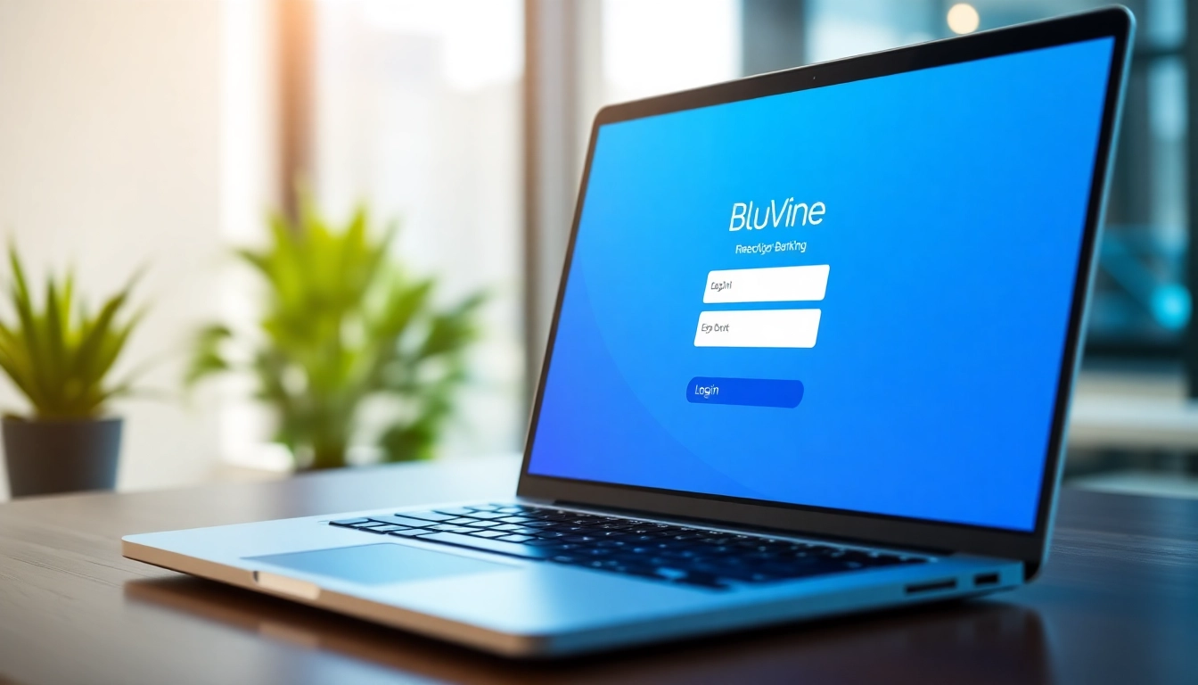 Securely accessing bluevine login on a laptop with a safe online banking environment.