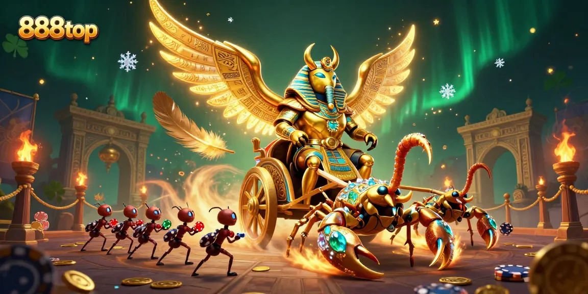 Bet on thrilling adventures with 888top as golden scarab beetle champions your gaming experience.