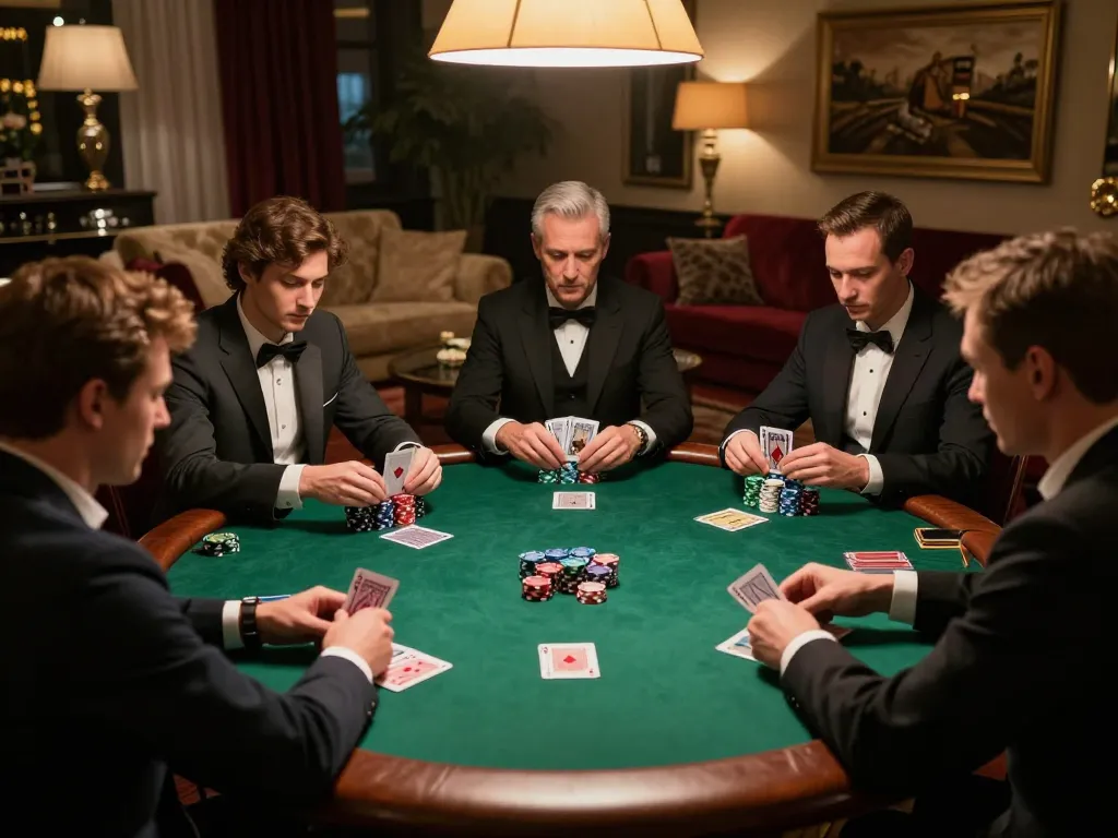 Exciting high-stakes poker game in an exclusive setting featuring the keyword s666 with players strategizing.
