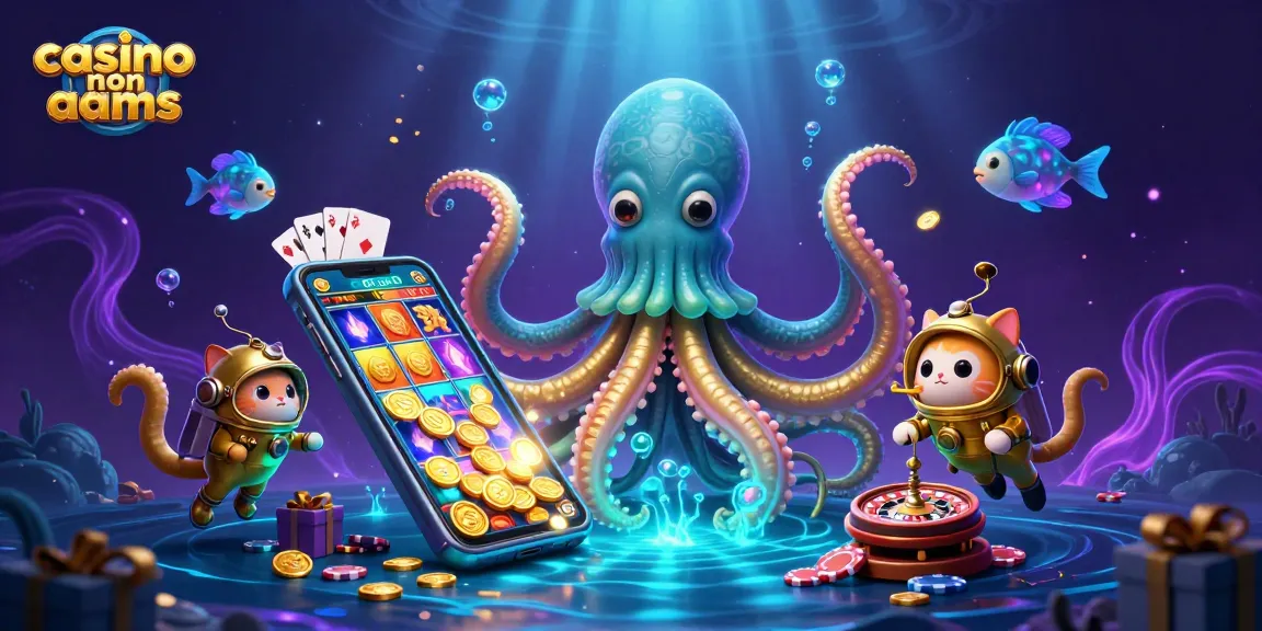 Scopri i migliori giochi nei casinò non AAMS con un Kraken e un gatto subacqueo.