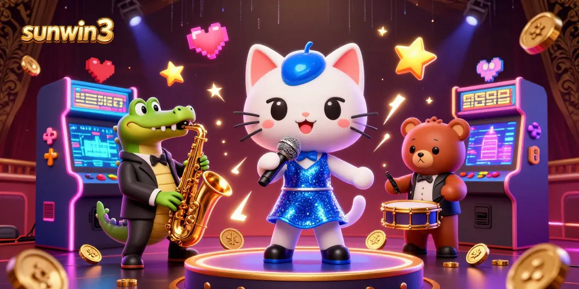 Engage in exciting gameplay at sunwin3 with vibrant characters and casino-themed elements in a lively setting.