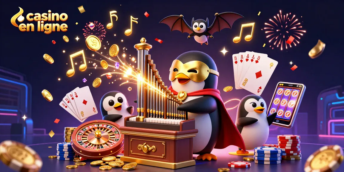 Faites vibrer vos émotions avec les jeux de casino en ligne dans cette illustration dynamique.