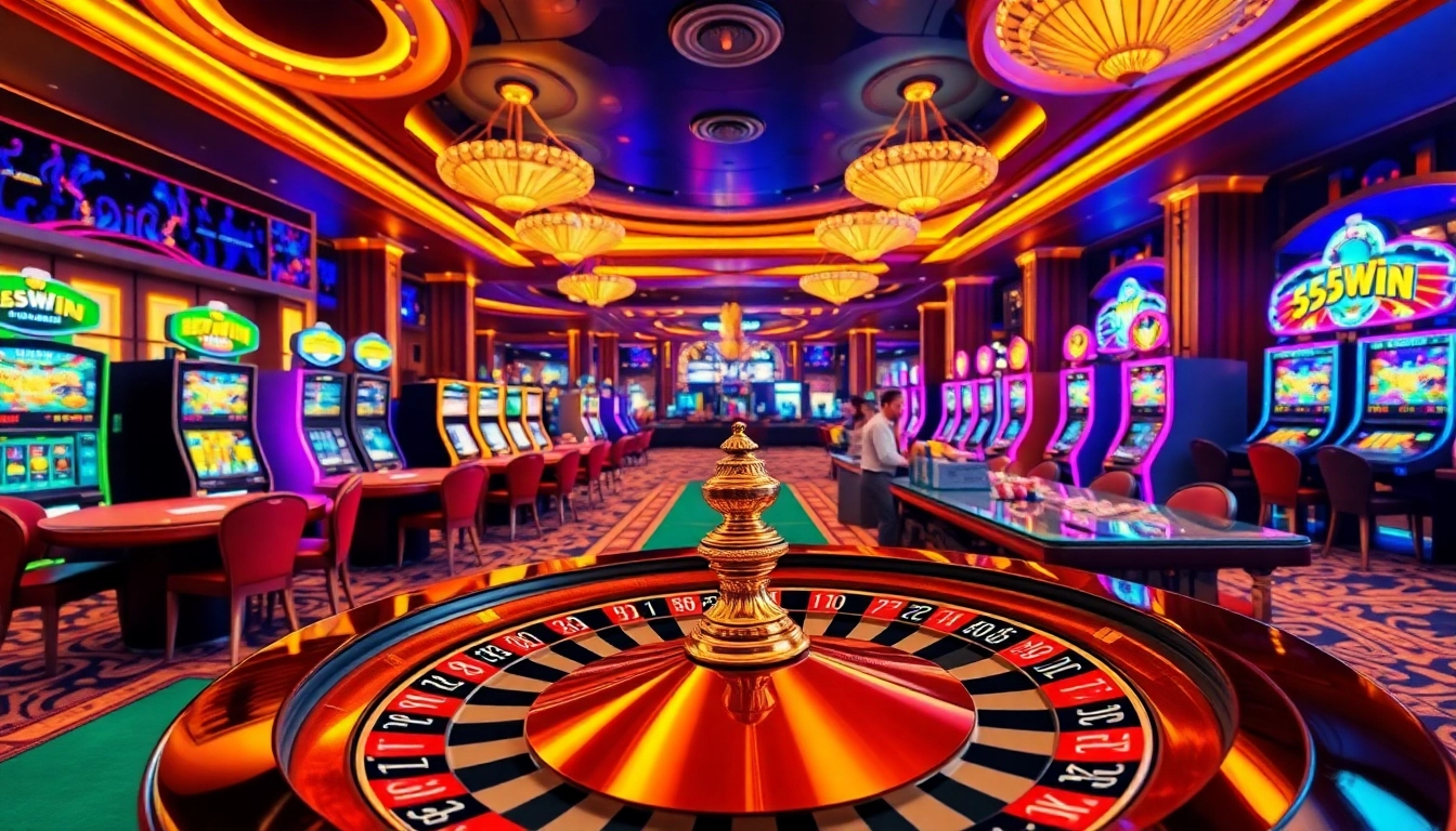 Experience thrilling moments at 555win casino with vibrant tables and engaging slot games.
