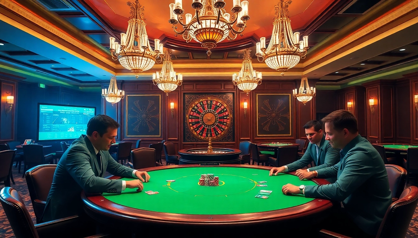 Engaging poker game scene showcasing strategies from the bdtk66 blog in a luxurious casino setting.