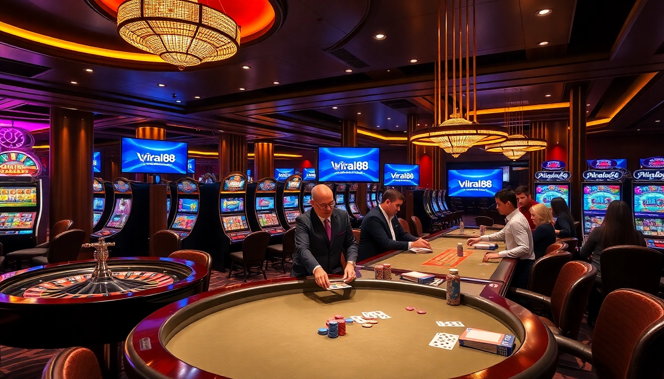 Experience the excitement of gambling with viral88 in a vibrant casino scene.