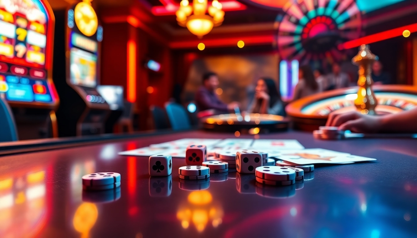 xoso66 gambling experience at a casino table with vibrant cards and chips, enhancing the gaming excitement.