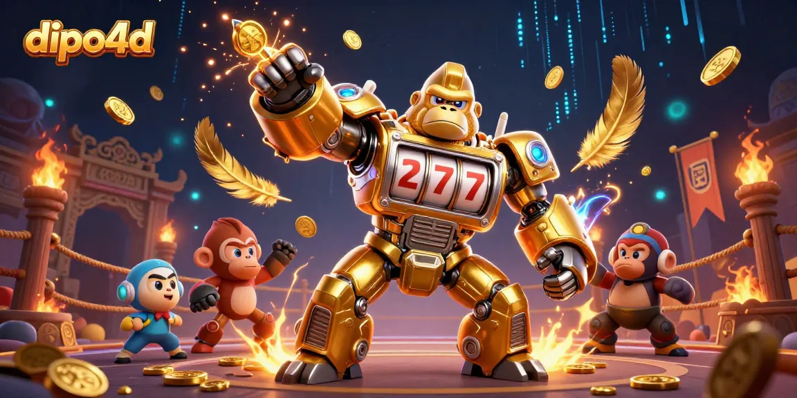 Experience thrilling jackpots with dipo4d's dynamic lottery game illustrated in a colorful 3D scene.