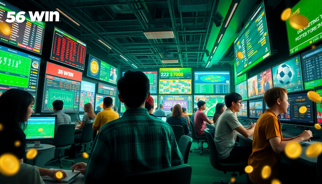 Exciting betting environment showcasing players enjoying diverse games on 56WIN com.