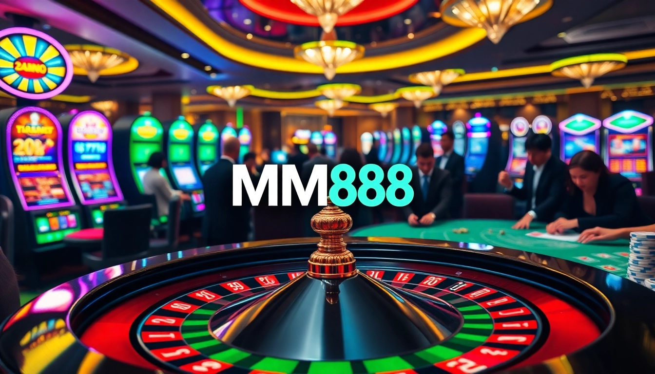 Experience high-stakes gambling at MM88's vibrant casino tables and slot machines.