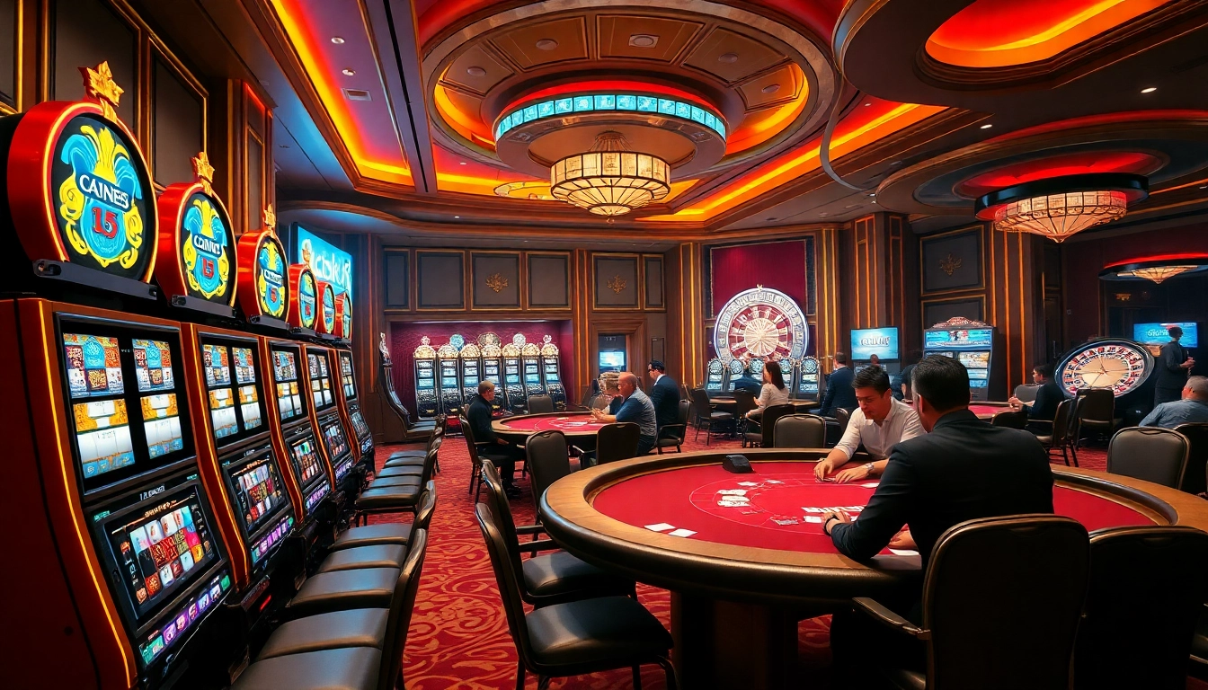 Experience the thrill of luck8 casino with vibrant gaming tables and luxury decor.
