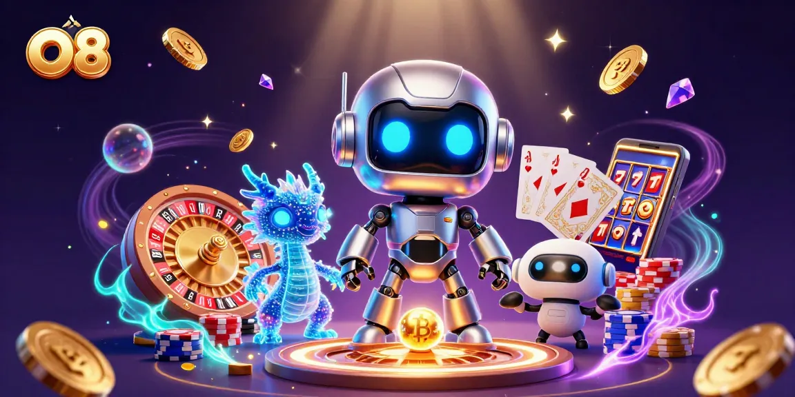 Join the exciting world of O8 by spinning the roulette wheel with vibrant visuals and engaging characters.