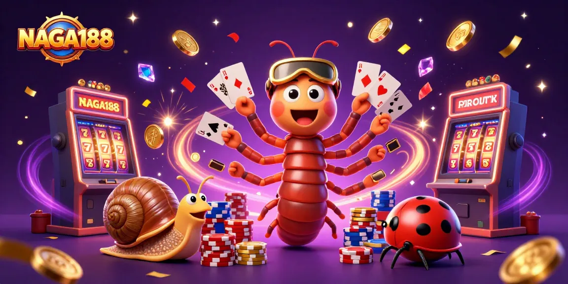 NAGA188 menawarkan dealer kartun unik dan taruhan slot dengan tumpukan chip besar dalam suasana meriah.