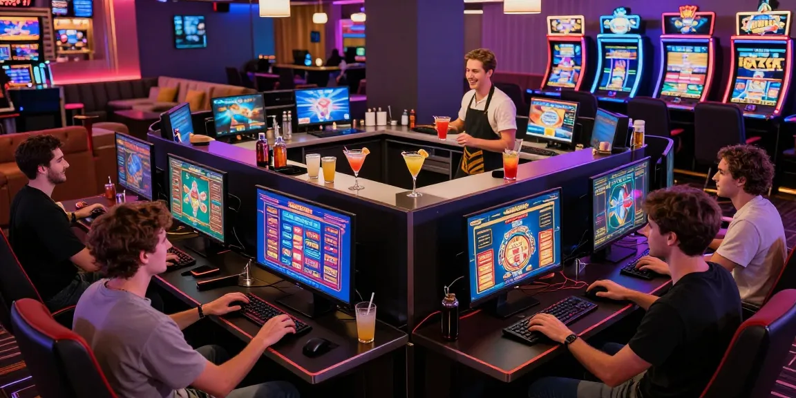 Enjoy exciting games at uk credit card casinos in a vibrant gaming lounge with friends.
