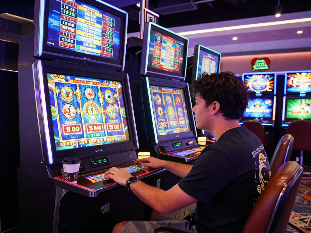 Player enjoying bonus buy slots, engaged in instant win excitement at an online casino, showcasing the digital gaming atmosphere.