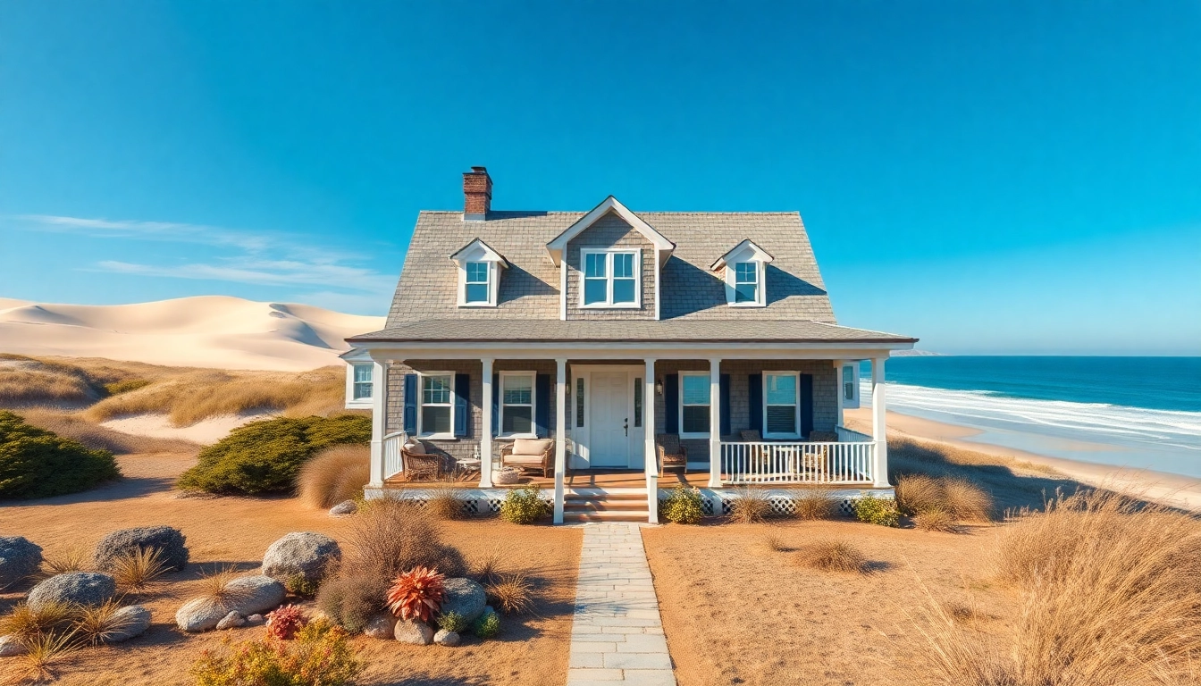 Elegant cape cod home nestled in coastal landscape with charming features and inviting atmosphere.
