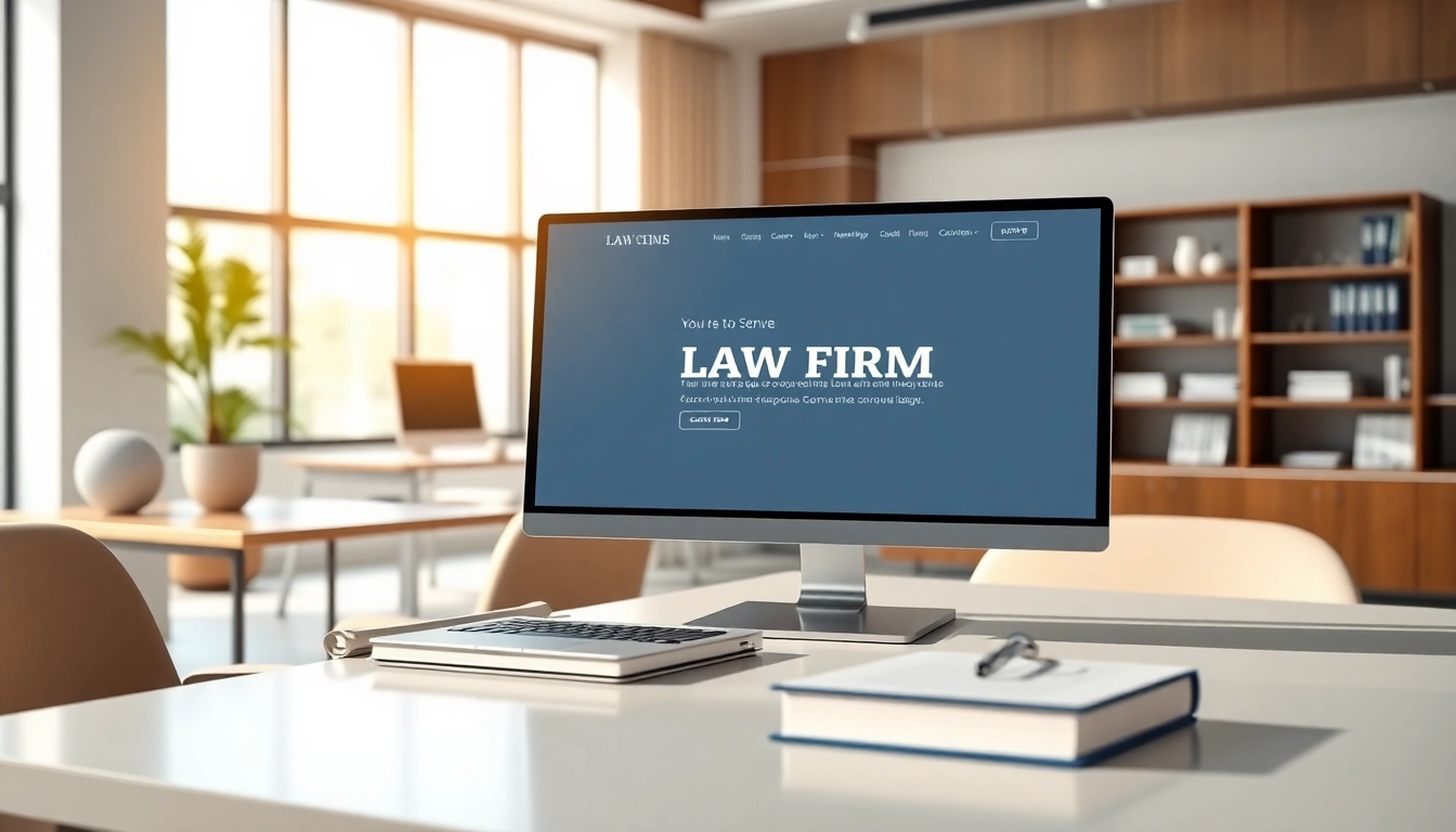 Designing effective websites for law firms at https://www.websites.law with a professional office setting.