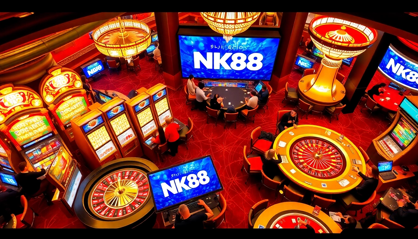 NK88 online gambling interface showcasing vibrant casino excitement and engagement.