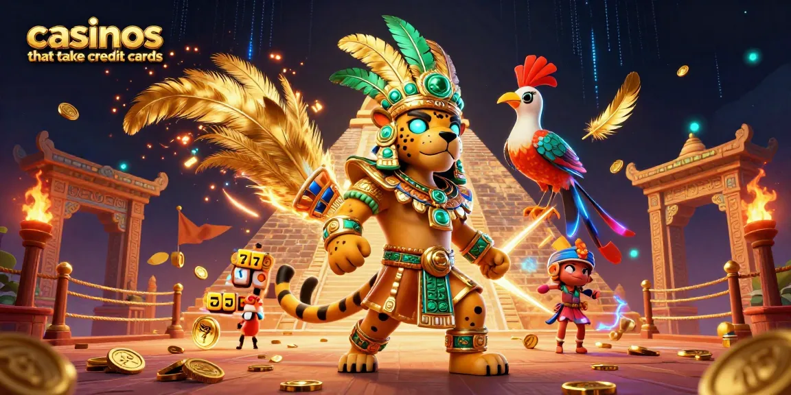 Experience thrilling gameplay at casinos that take credit cards with vibrant 3D illustration.