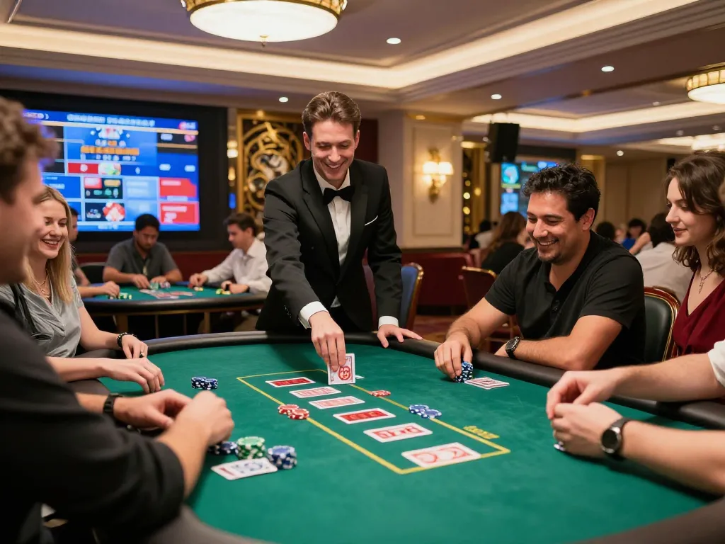 Experience the excitement of xx88 with players engaging at a lively poker table in a luxurious online casino setting.