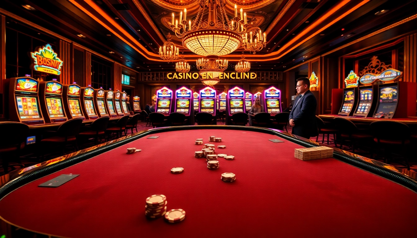 Scène engageante de jeu de poker dans un environnement de 'casino en ligne' avec des jetons et des cartes.