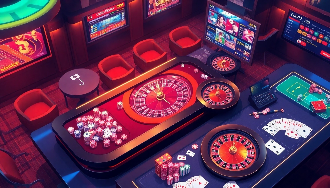 Experience thrilling online betting at gavb79 with vibrant casino visuals and interactive gaming options.