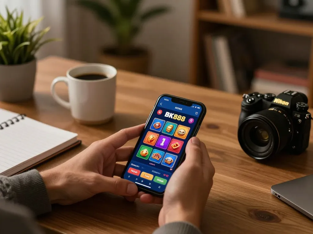 Engaging online gaming experience with BK888 app on smartphone showcasing various games.