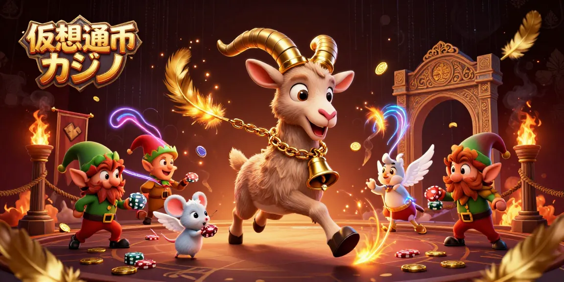 仮想通貨 カジノでのゲームプレイを楽しむ3Dキャラクターたちのvibrant illustration.