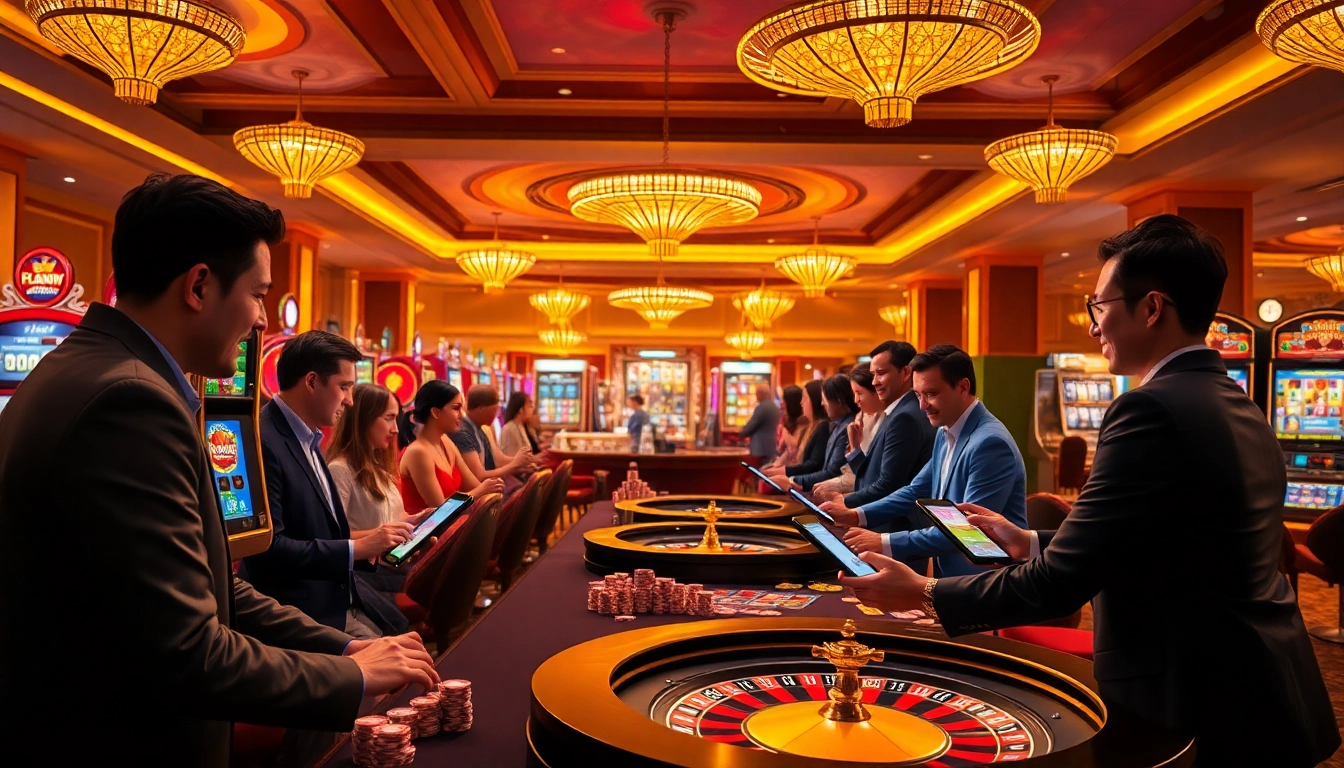 Luckywin players enjoying vibrant online casino games with dynamic visuals and excitement.