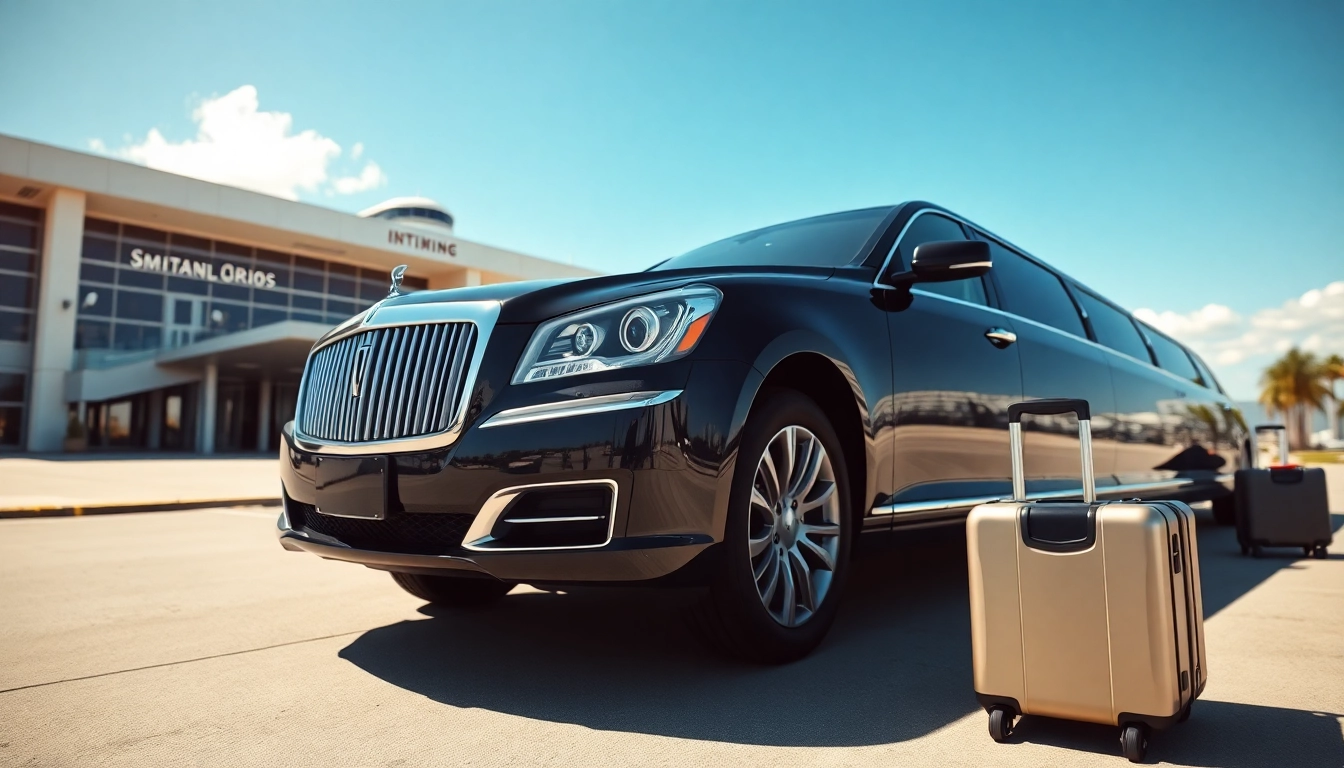 Experience premium transportation with https://www.canadalimotaxi.com at a vibrant airport setting.