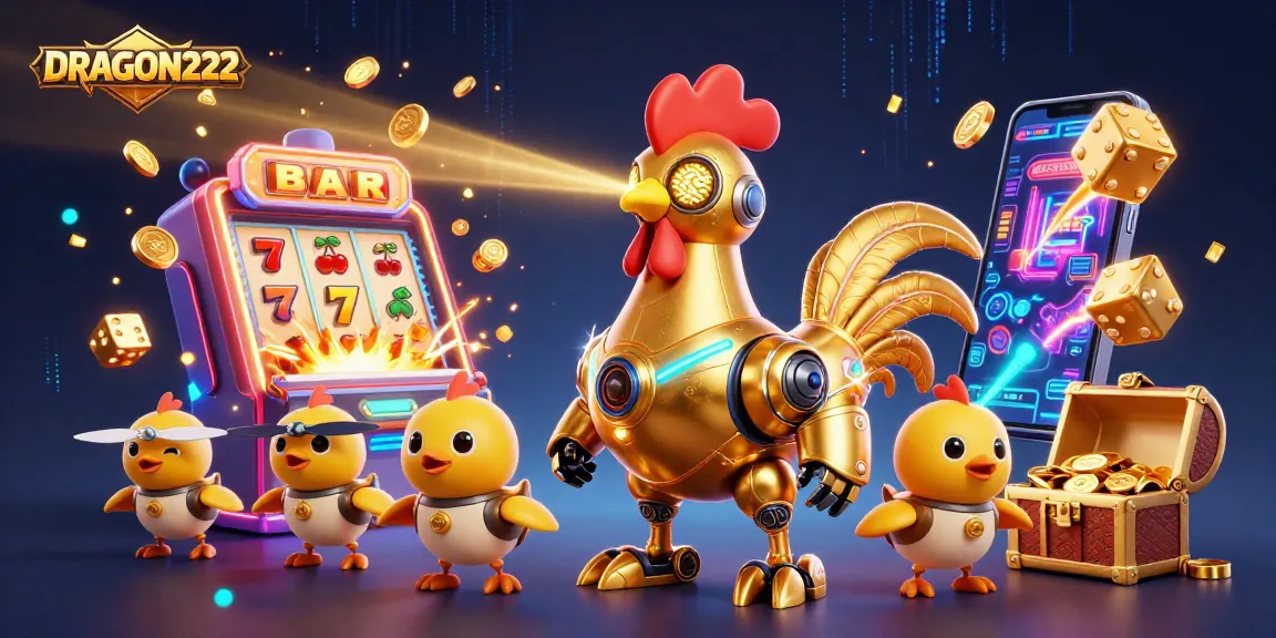 Spin to win with DRAGON222 in this vibrant casino scene brimming with excitement.