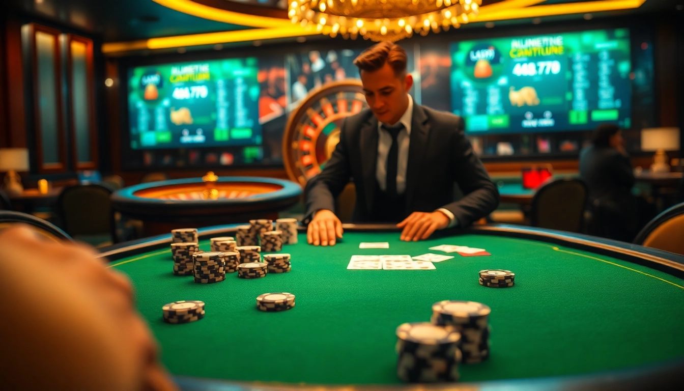 Engaging live poker action at https://68vip.ac/ with professional dealers and vibrant casino atmosphere.