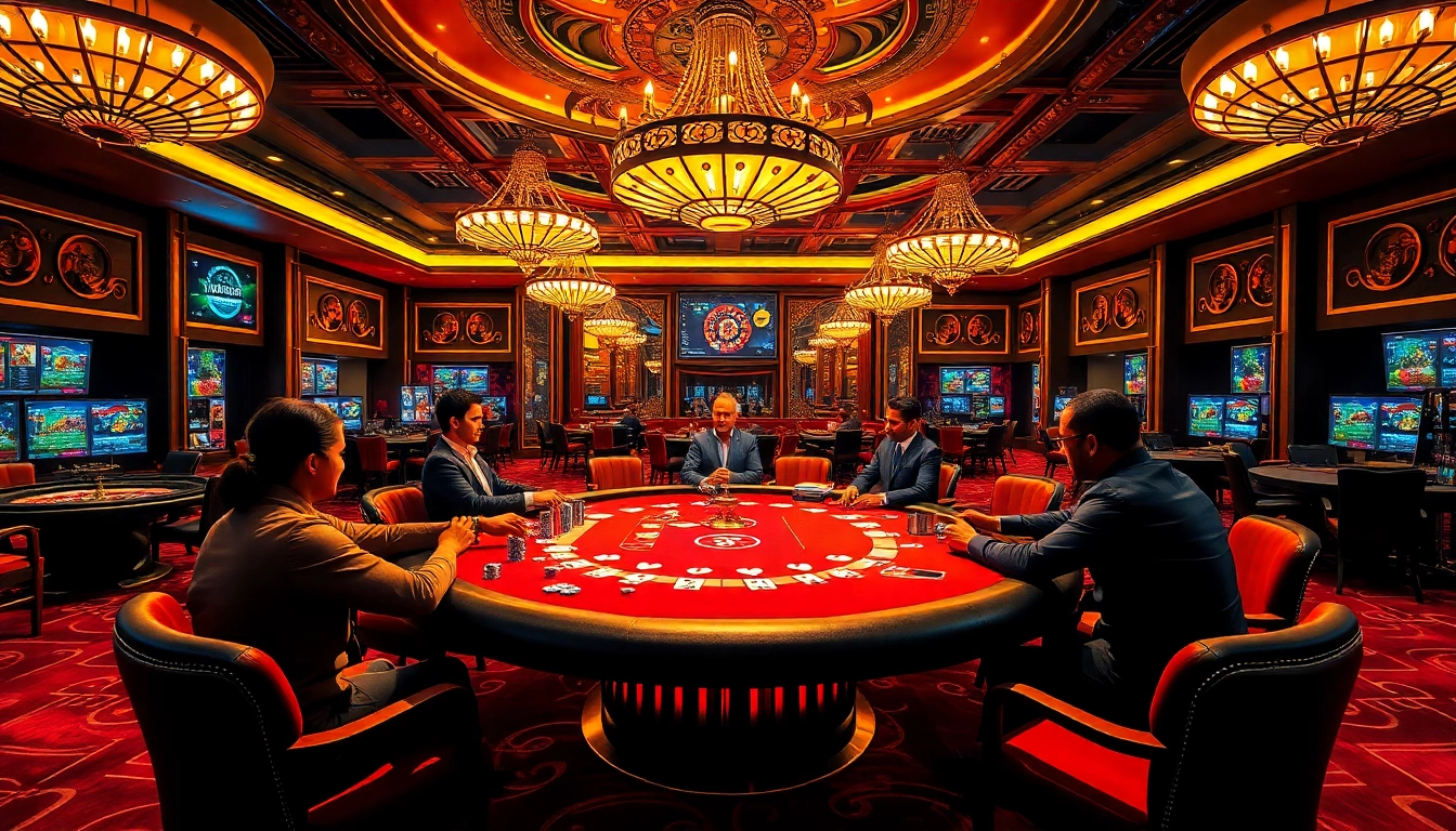 Experience a thrilling poker game at 789bet's luxurious casino table with professional players.